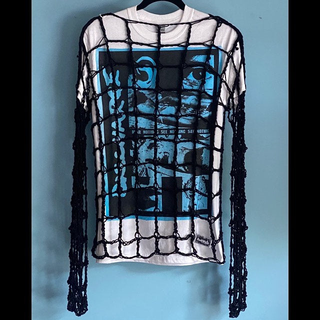【COSYHARU】Damage Grunge Long Sleeve Distressed Grunge Long Sleeve - COSYHARU | 60% - Asian