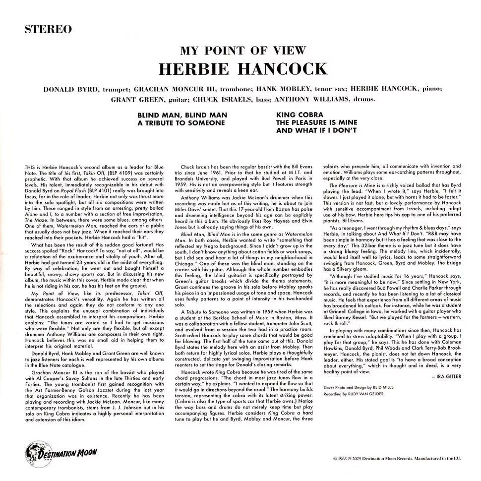 HERBIE HANCOCK – My Point Of View LP (clear vinyl)