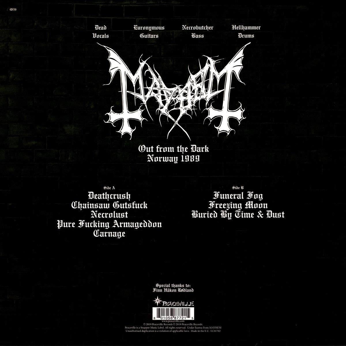 MAYHEM – Out From The Dark LP