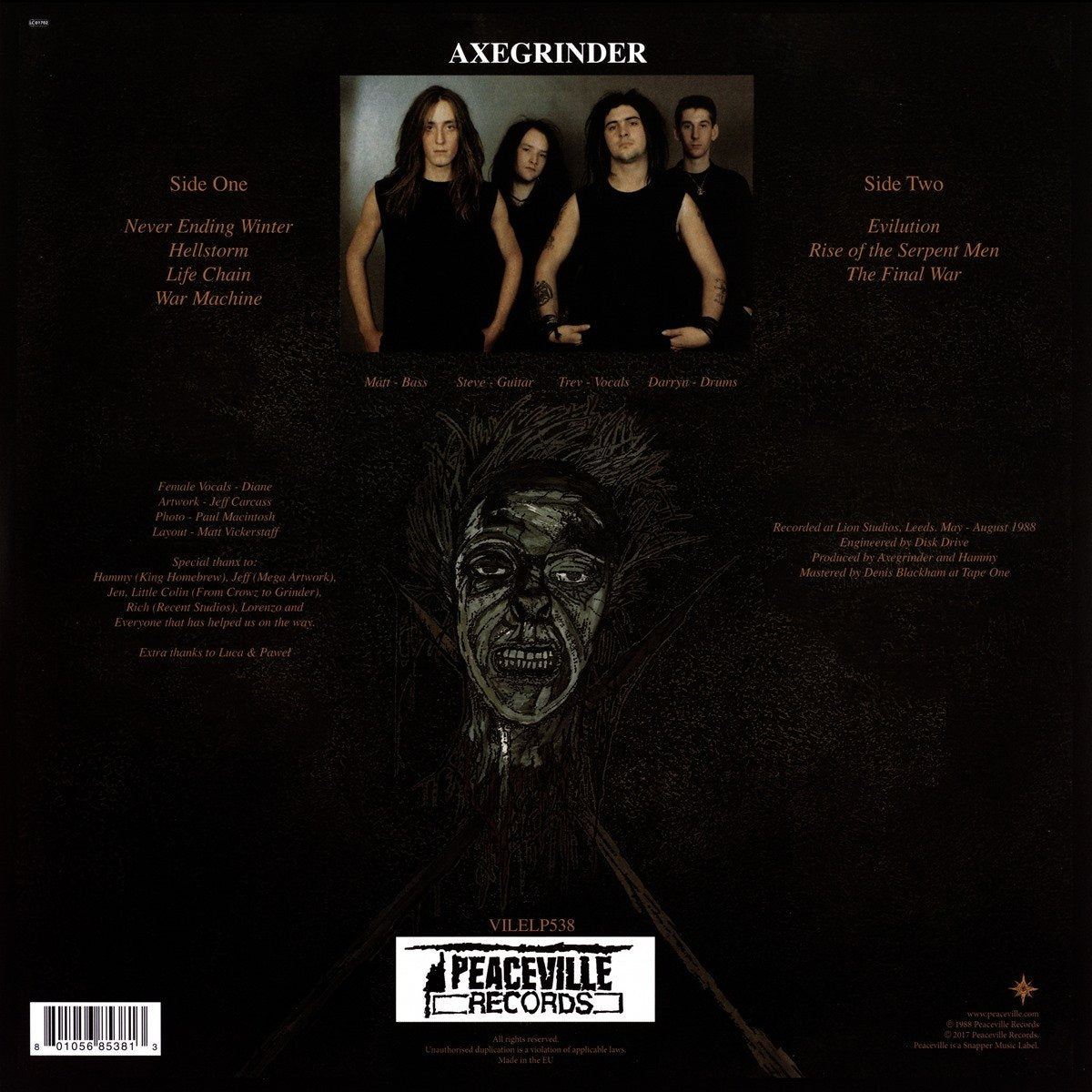 AXEGRINDER – The Rise Of The Serpent Men LP