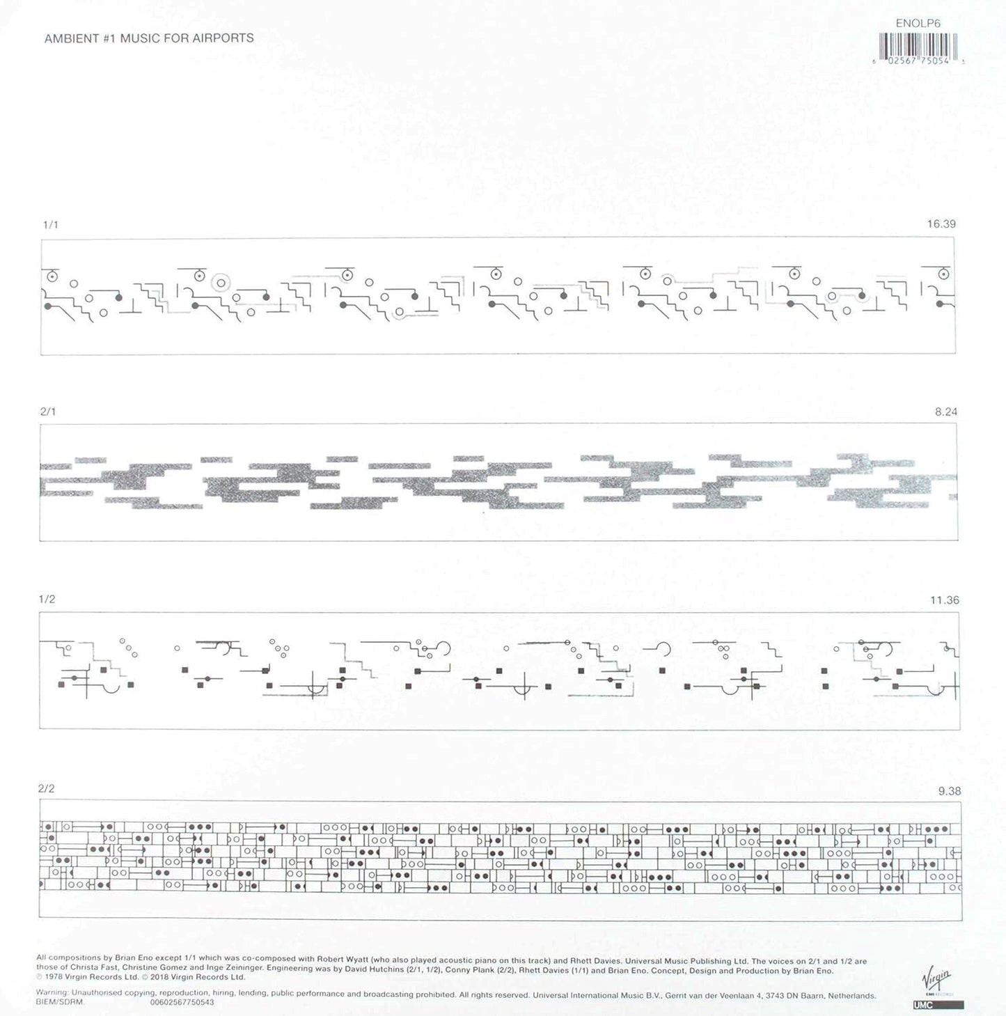 BRIAN ENO – Ambient 1 (Music For Airports) LP