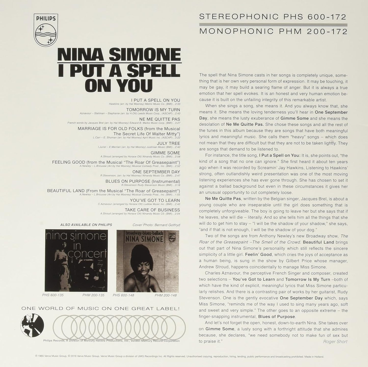 NINA SIMONE – I Put A Spell On You LP