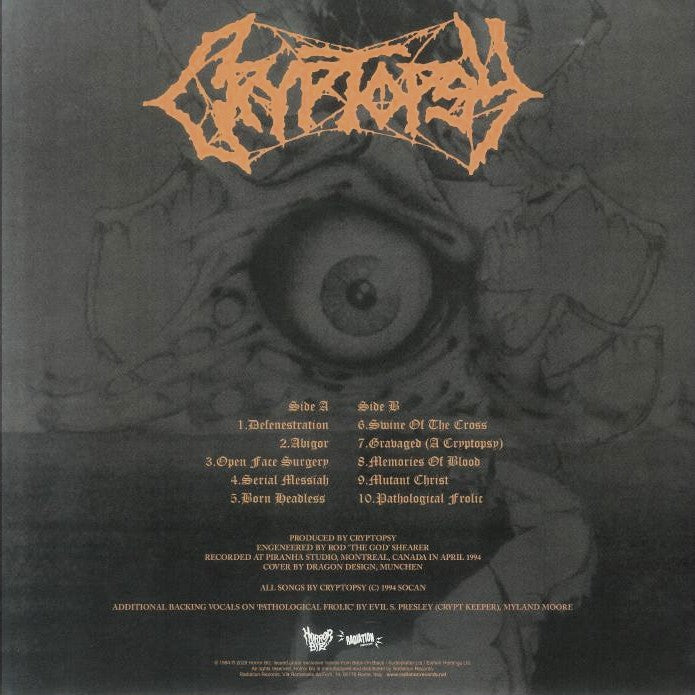 CRYPTOPSY – Blasphemy Made Flesh LP (red vinyl)