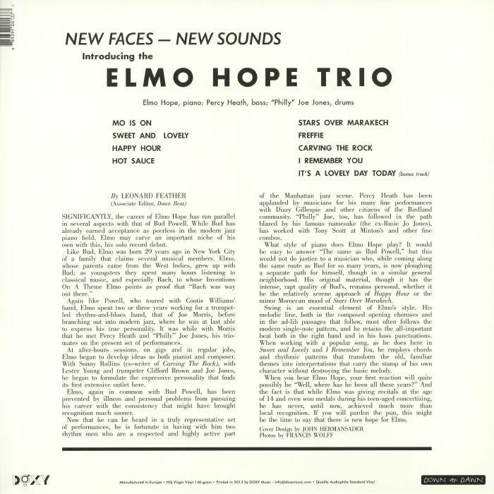 ELMO HOPE TRIO – New Faces, New Sounds LP