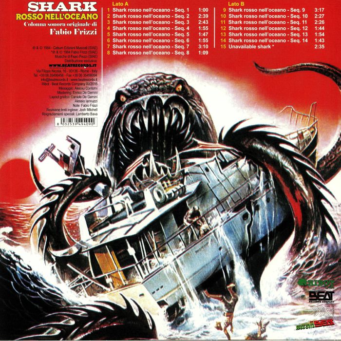 FABIO FRIZZI Shark (Rosso Nell'Oceano) – Colonna Sonora Originale OST LP