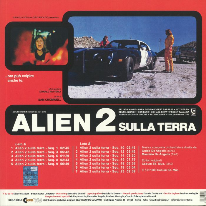 GUIDO & MAURIZIO DE ANGELIS – Alien 2 Sulla Terra - Colonna Sonora Originale OST LP