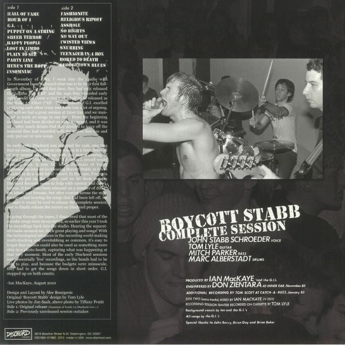 GOVERNMENT ISSUE – Boycott Stabb Complete Session LP