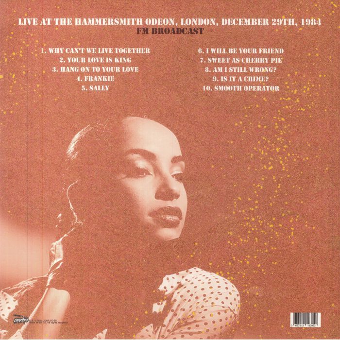 SADE – Making Hearts Ache • The Hammersmith Odeon Broadcast LP (blue vinyl)