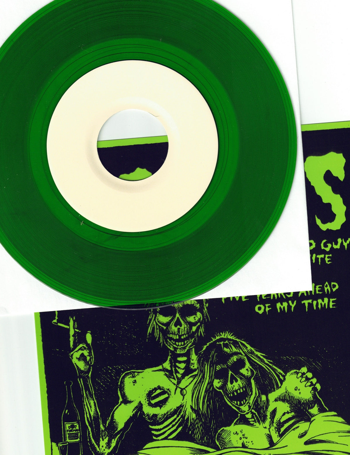 CRAMPS – Sometimes Good Guys Don't Wear White / Five Years Ahead Of My Time 7" (green vinyl)