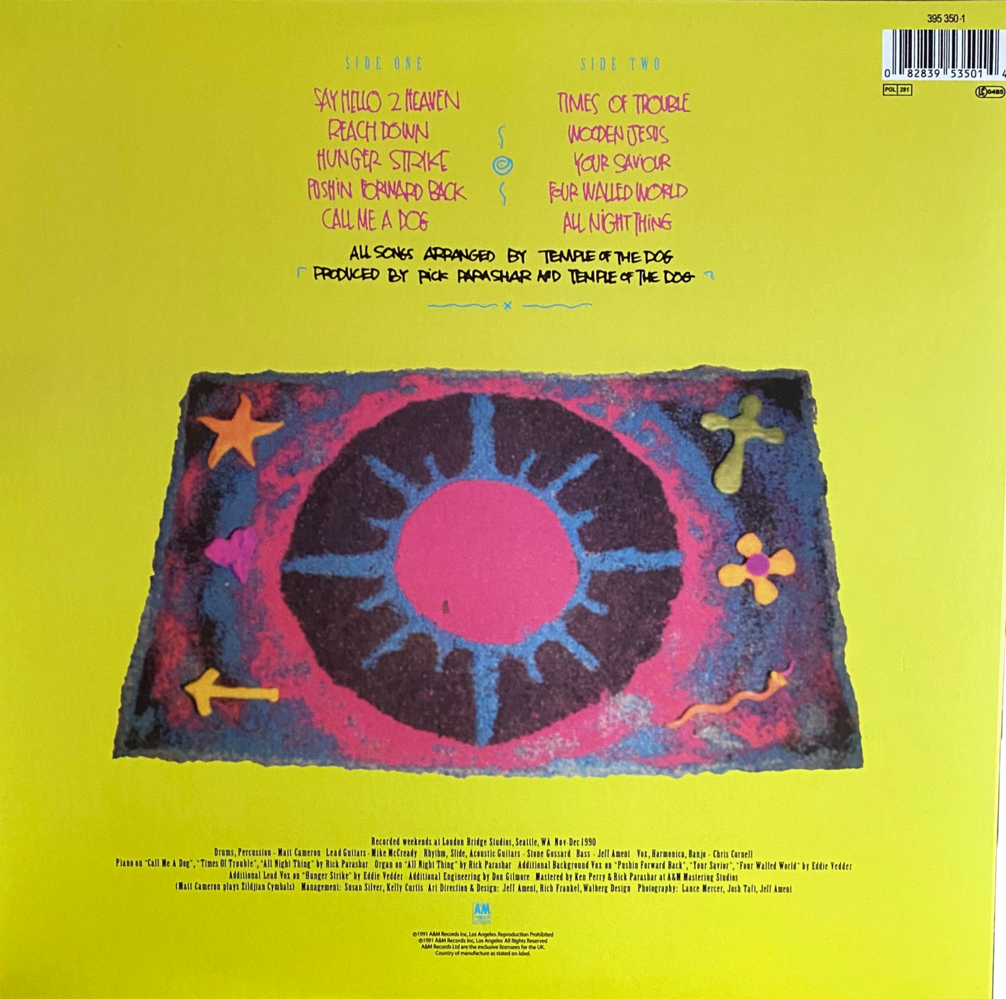 TEMPLE OF THE DOG – S/T LP (color vinyl)