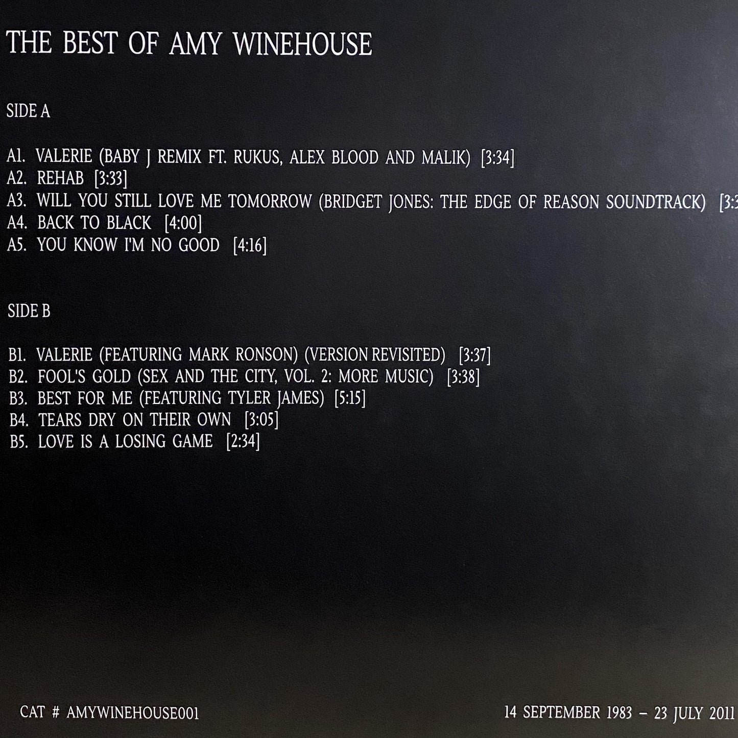 AMY WINEHOUSE – The Best Of Amy Winehouse LP (color vinyl)
