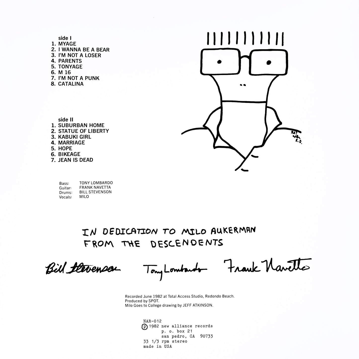 DESCENDENTS – Milo Goes To College LP (color vinyl)