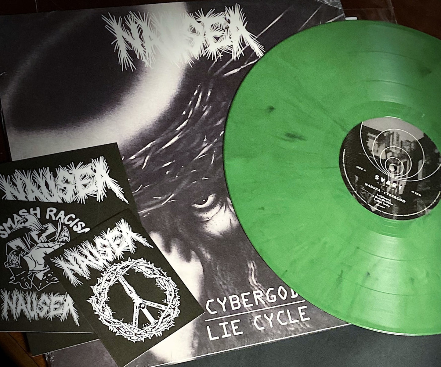 NAUSEA – Cybergod / Lie Cycle LP (green/black swirl vinyl)