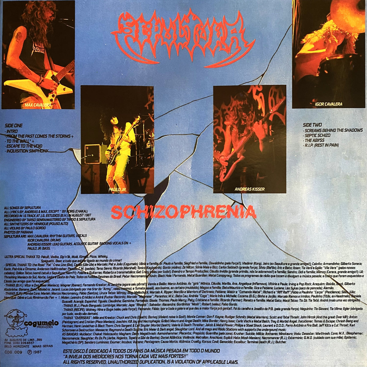 SEPULTURA – Schizophrenia LP (color vinyl)