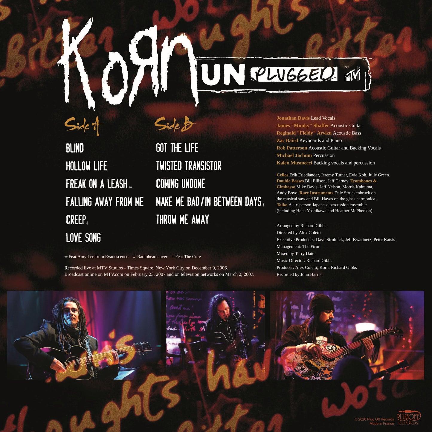 KORN – MTV Unplugged 2006 LP (marbled color vinyl)