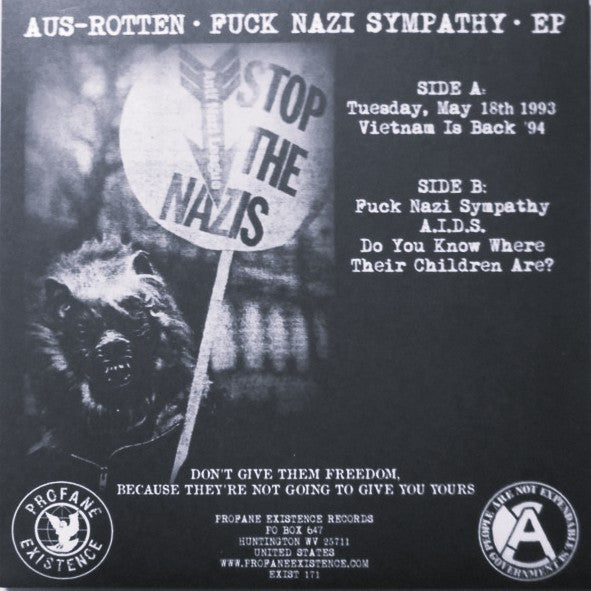 AUS-ROTTEN – Fuck Nazi Sympathy 7"