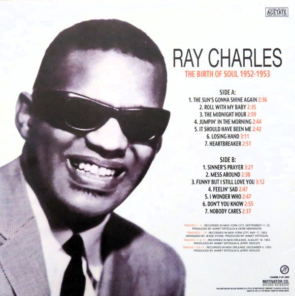 RAY CHARLES – The Birth Of Soul • 1952-1953 LP (orange vinyl)