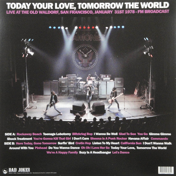 RAMONES – Today Your Love, Tomorrow The World - Live At Old Waldorf San Francisco 1978 LP