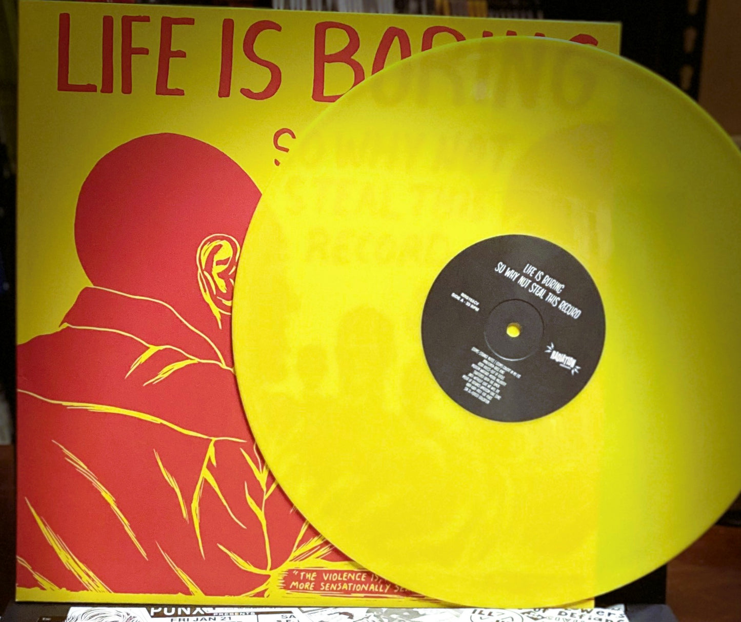 V/A – Life Is Boring So Why Not Steal This Record LP (yellow vinyl)