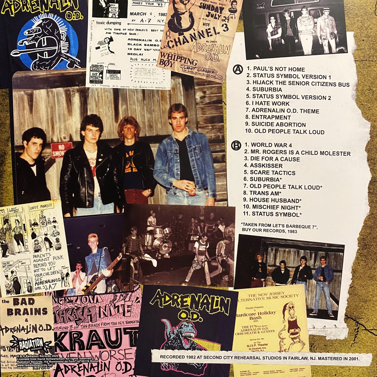 ADRENALIN O.D. – The Barbeque Years • Rare & Unreleased 1982 Demos LP (orange vinyl)