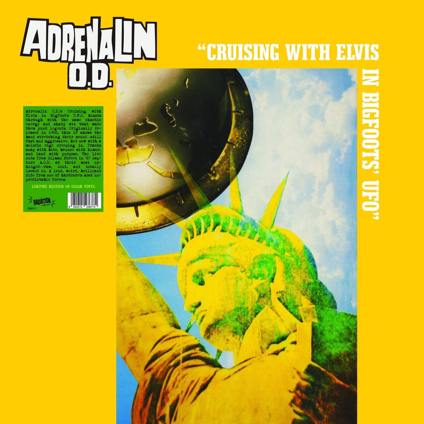 ADRENALIN O.D. – Cruising With Elvis In Bigfoot's U.F.O. LP (yellow vinyl)
