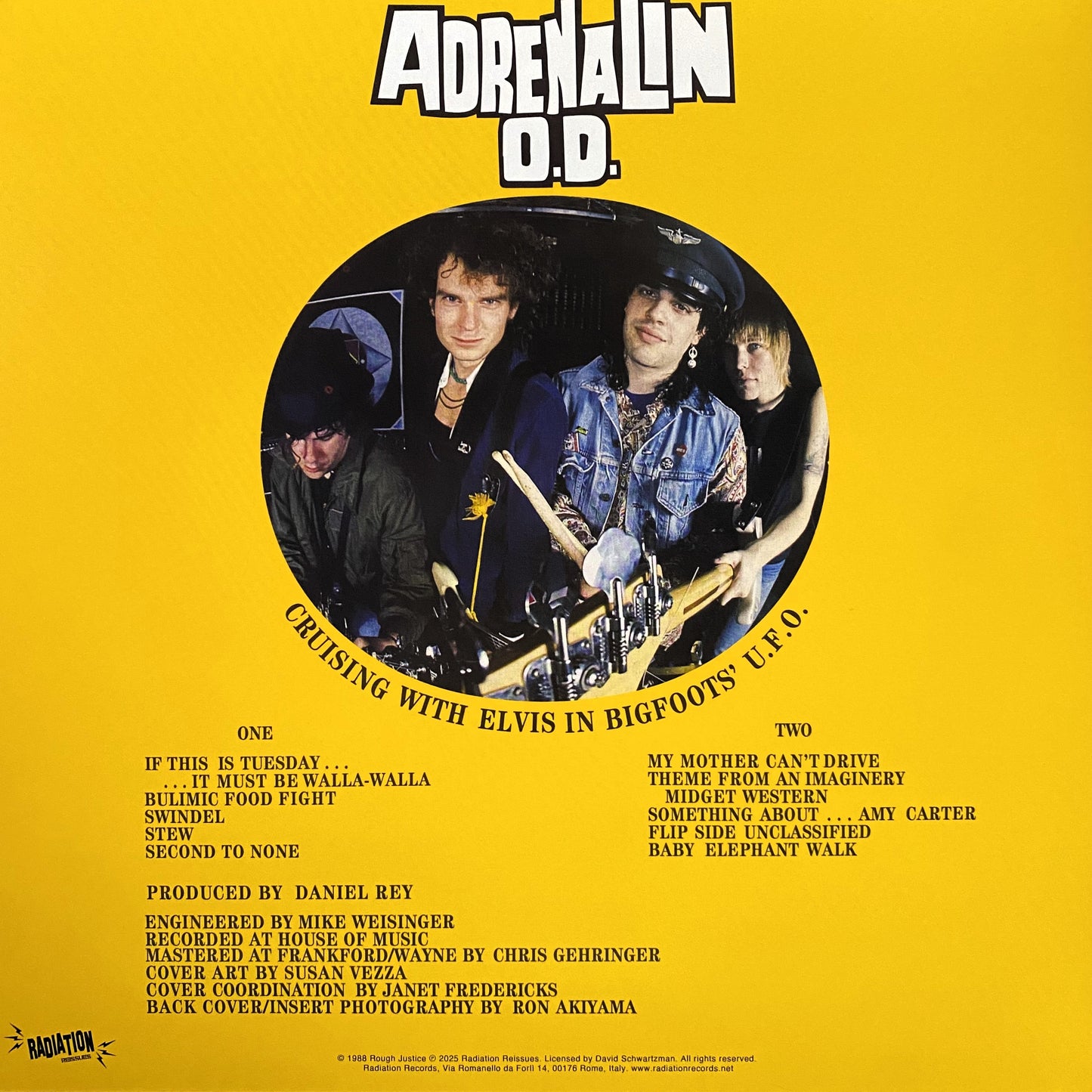ADRENALIN O.D. – Cruising With Elvis In Bigfoot's U.F.O. LP (yellow vinyl)