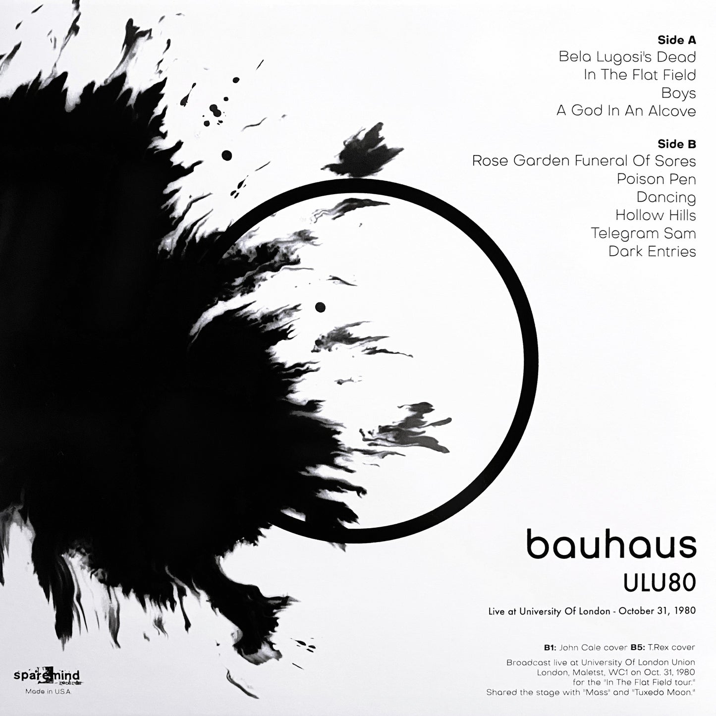 BAUHAUS – ULU 80 • Live At University Of London 10/31/1980 LP