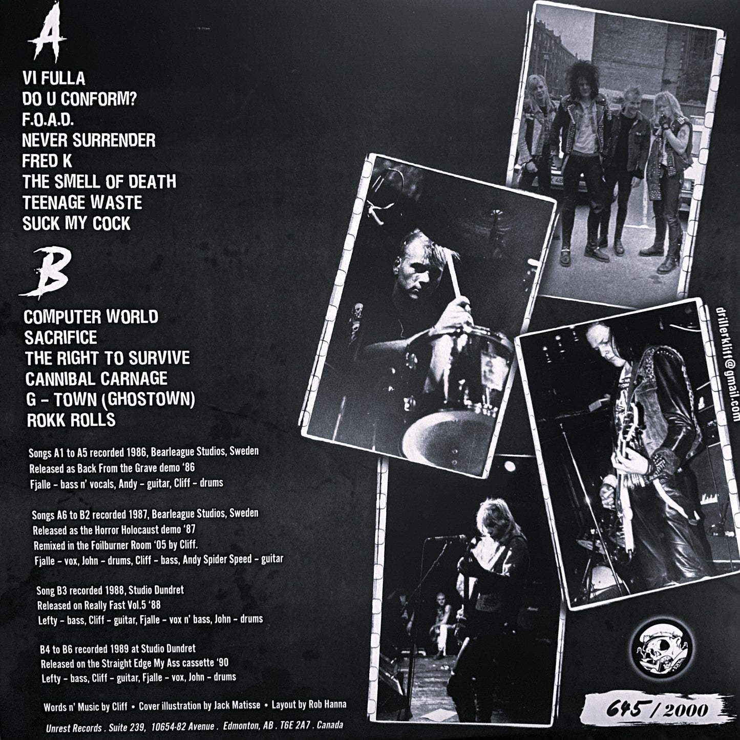 BLACK UNIFORMS – Splatter Punx On Acid LP
