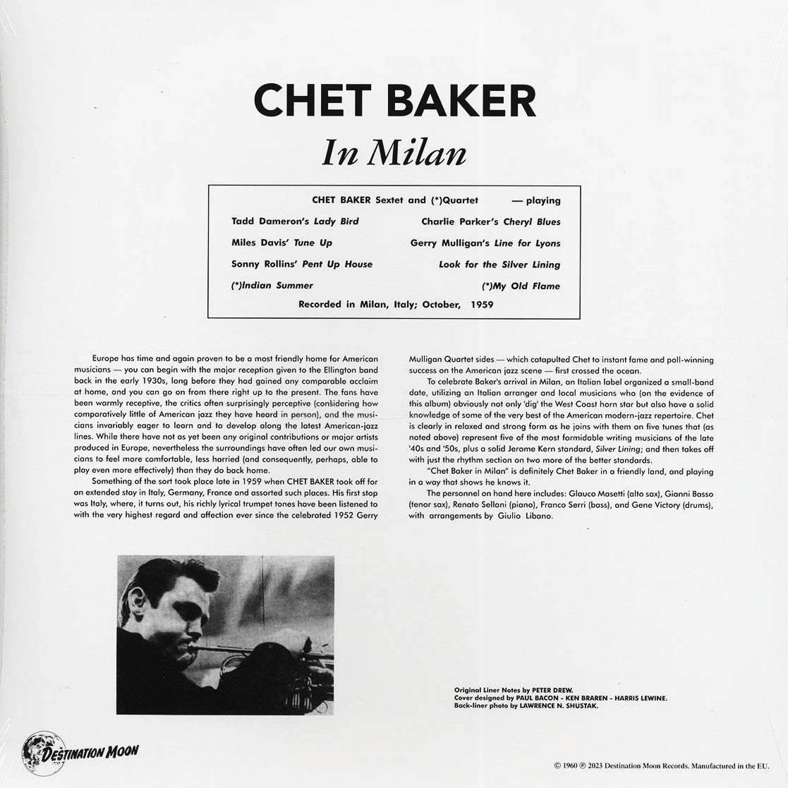 CHET BAKER – In Milan LP (clear vinyl)