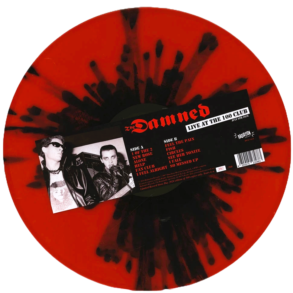 DAMNED – Live At The 100 Club 6/6/1976 LP (splatter vinyl)