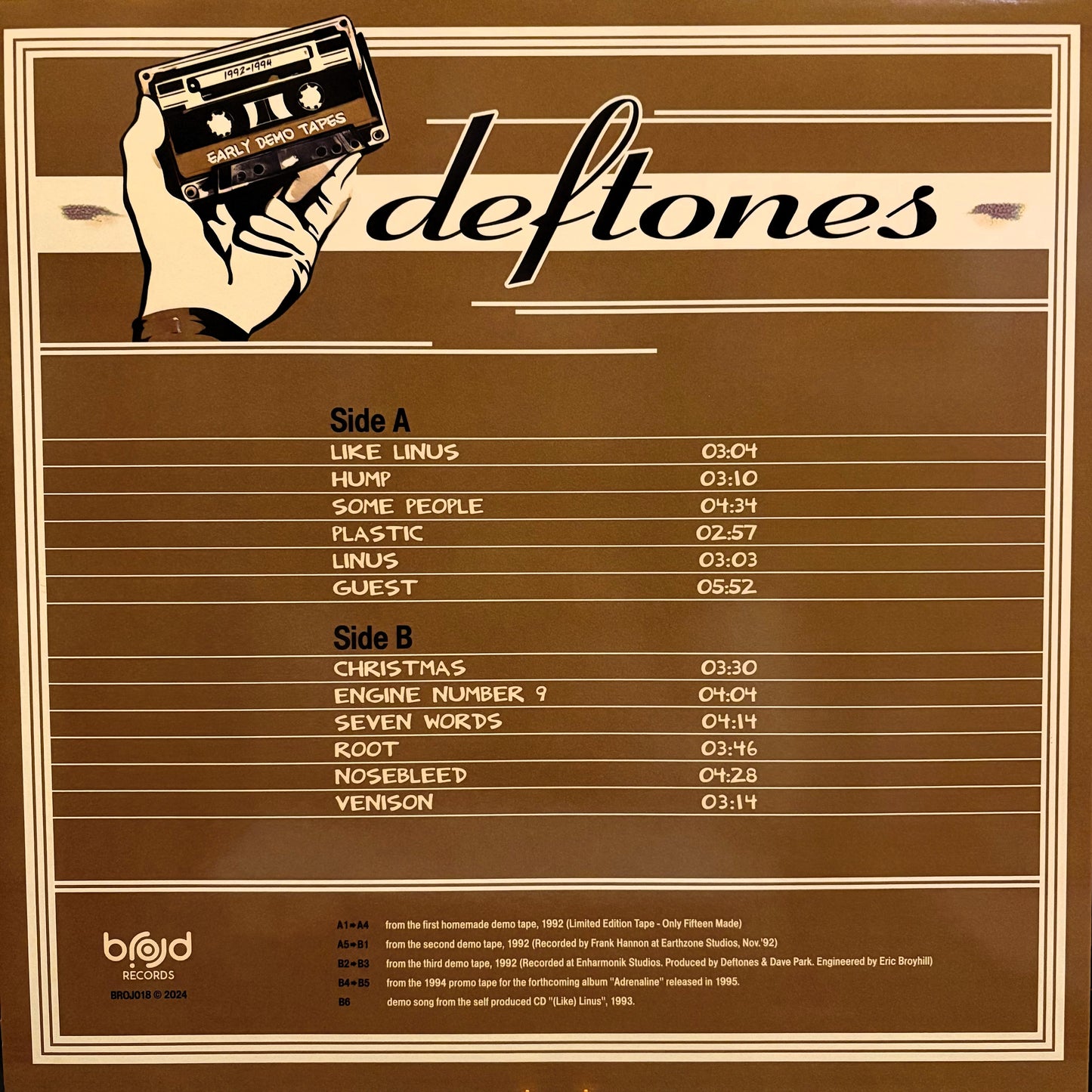 DEFTONES – Early Demo Tapes • 1992-1994 LP