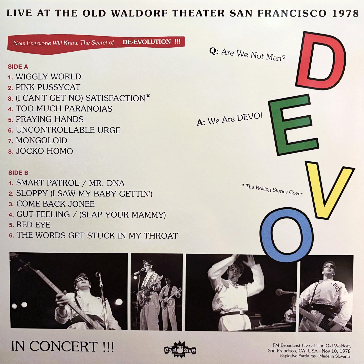 DEVO – Live At The Old Waldorf 1978 LP