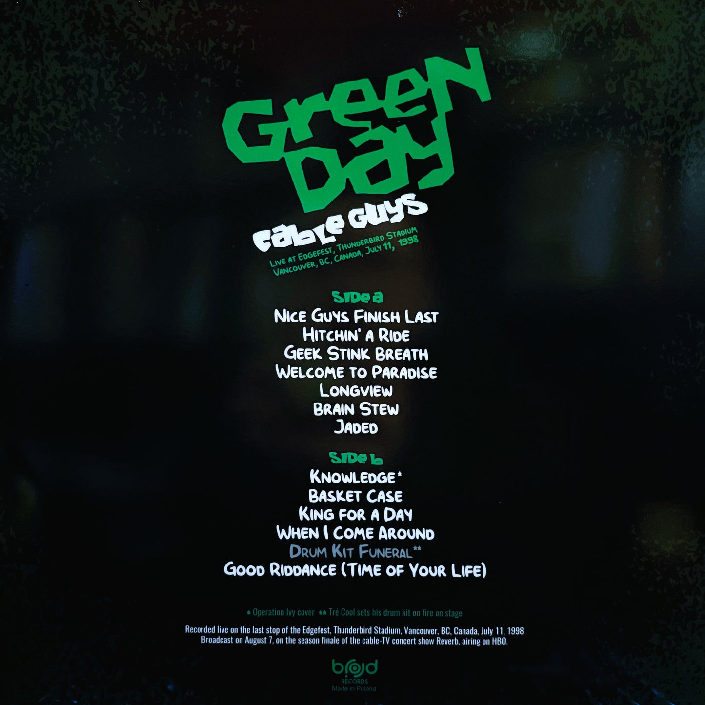GREEN DAY – Cable Guys • Edgefest 1998 LP