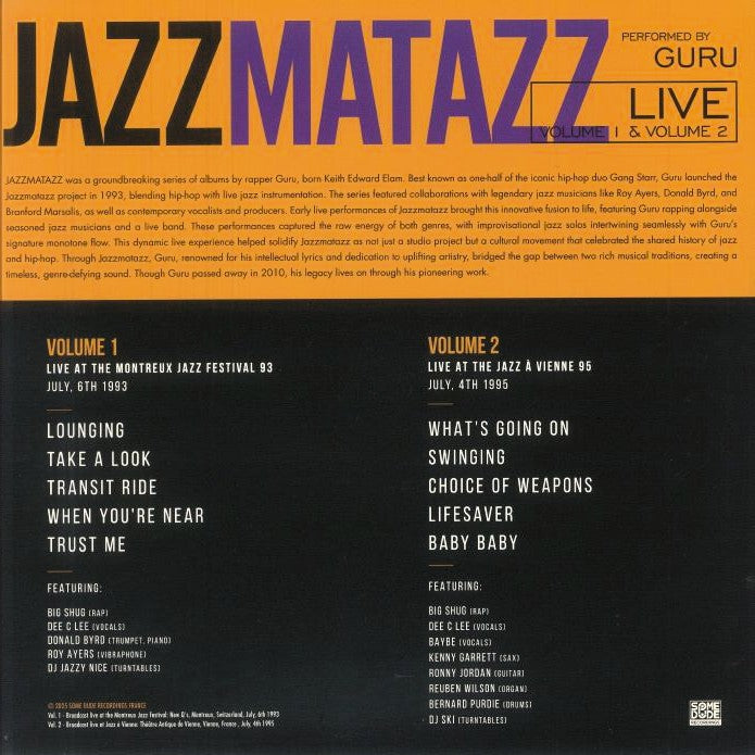 GURU – Jazzmatazz Live • Volume 1 & 2 LP