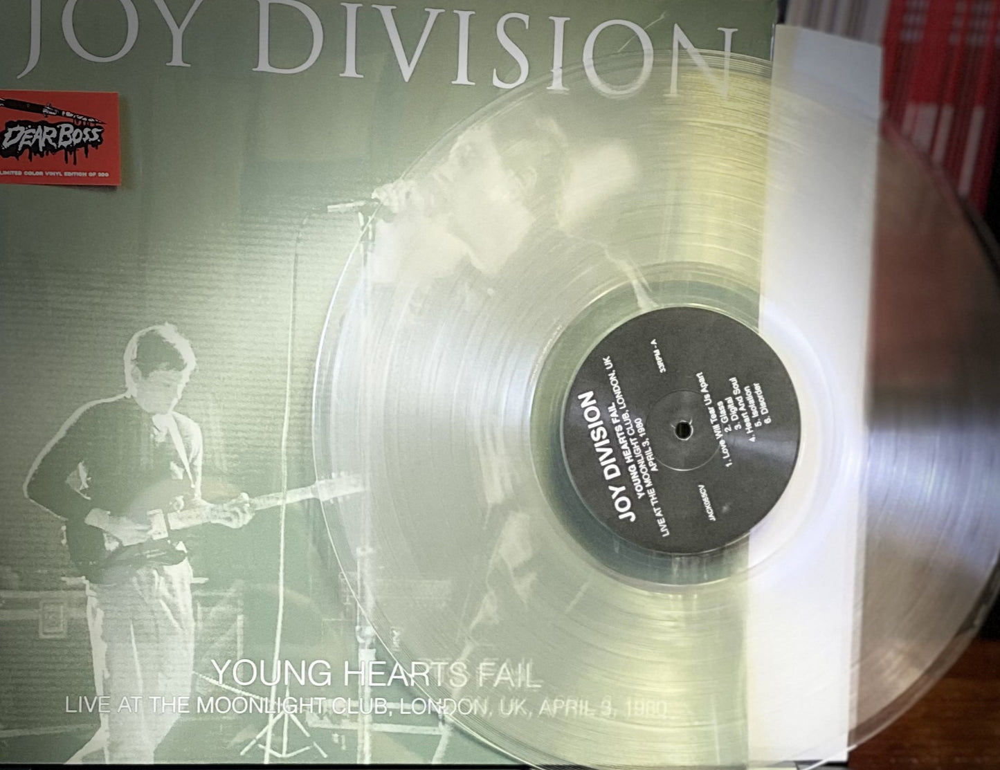 JOY DIVISION – Young Hearts Fail • Live At The Moonlight Club 1980 LP (clear vinyl)