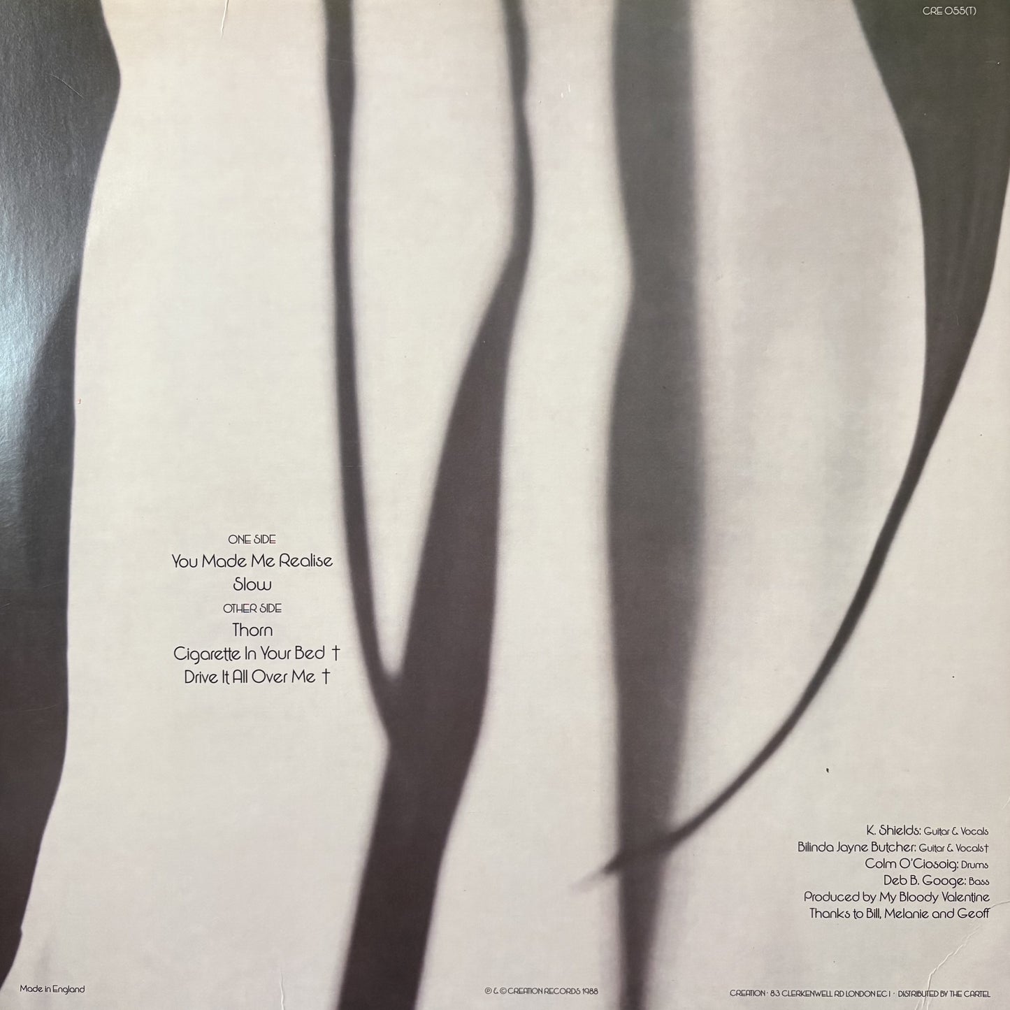 MY BLOODY VALENTINE – You Made Me Realise 12" EP