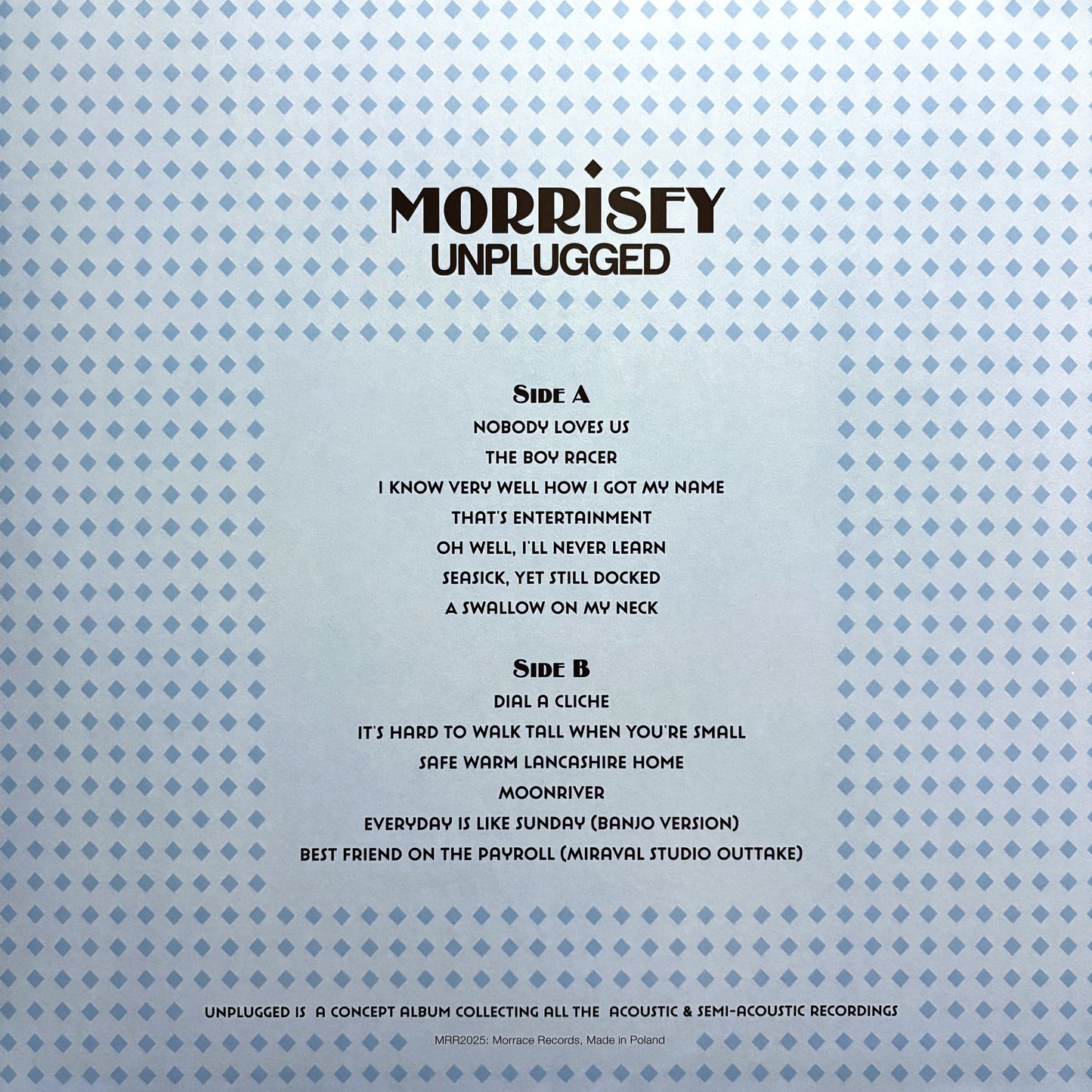 MORRISSEY – Unplugged LP (color vinyl)