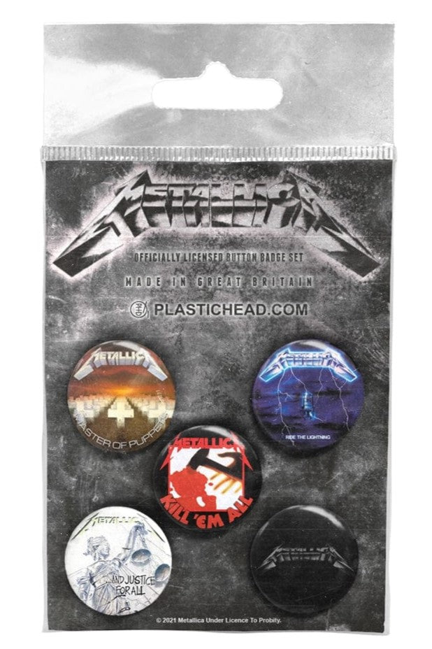 METALLICA 1983-1991 Albums Button Badge Set
