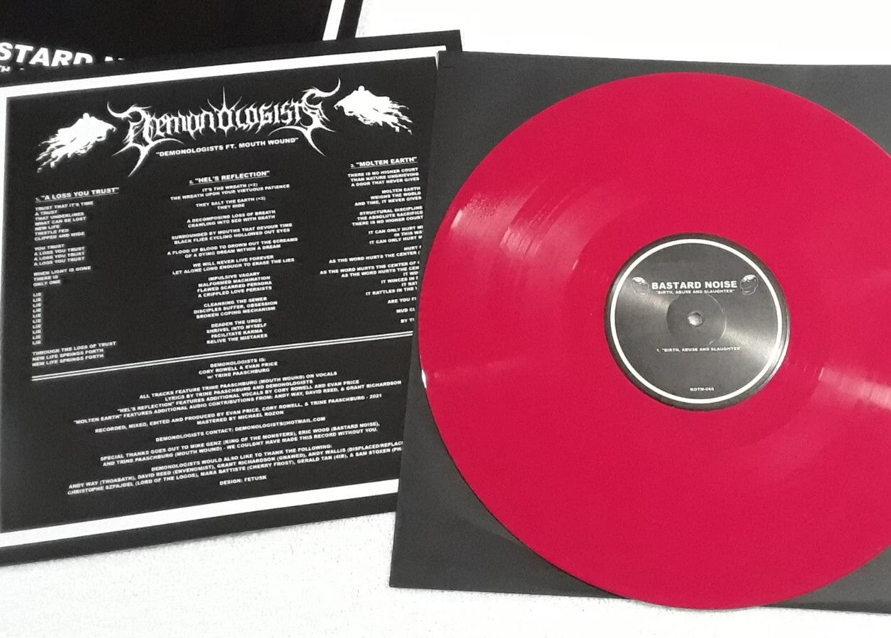 BASTARD NOISE / DEMONOLOGISTS – Ft. Mouth Wound / Birth, Abuse & Slaughter LP (marbled color vinyl)