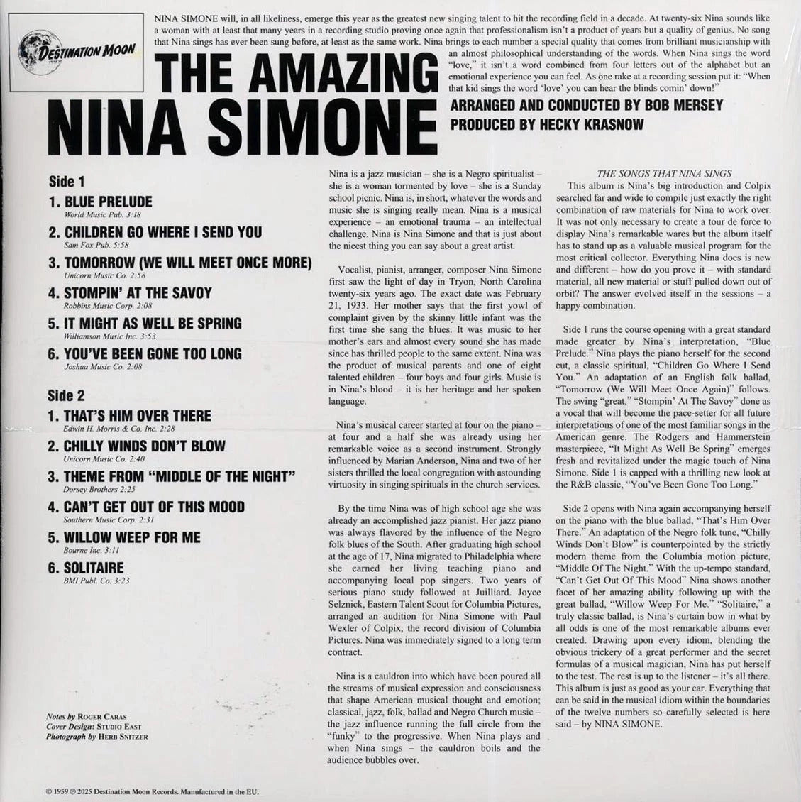 NINA SIMONE – The Amazing Nina Simone LP (clear vinyl)