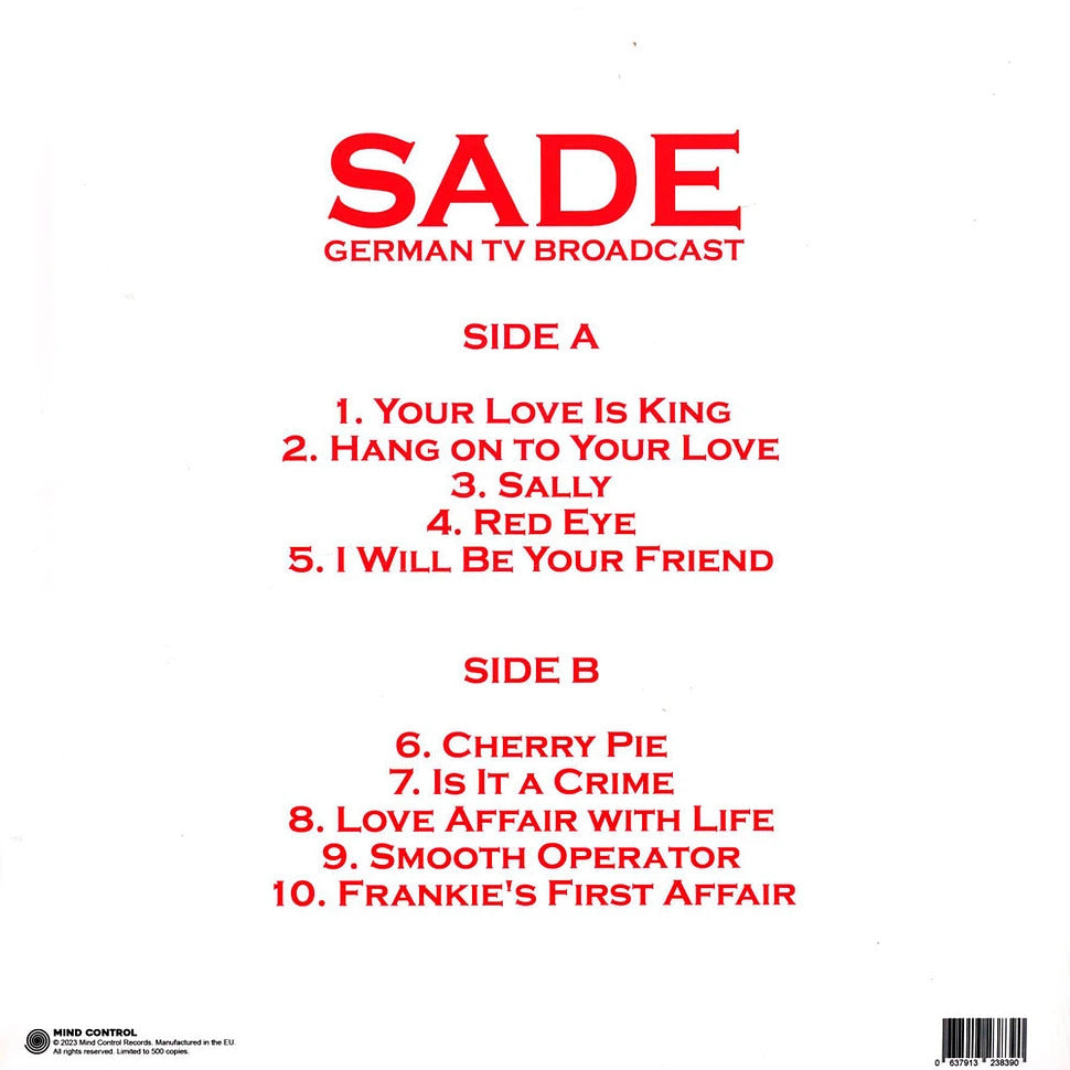 SADE – German TV Broadcast LP