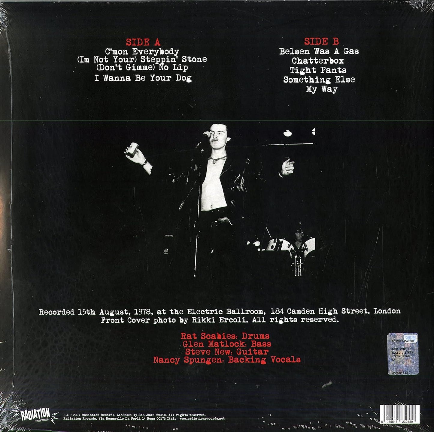 SID & THE VICIOUS WHITE KIDS – The First & Last Show • Live At The Electric Ballroom 1978 LP