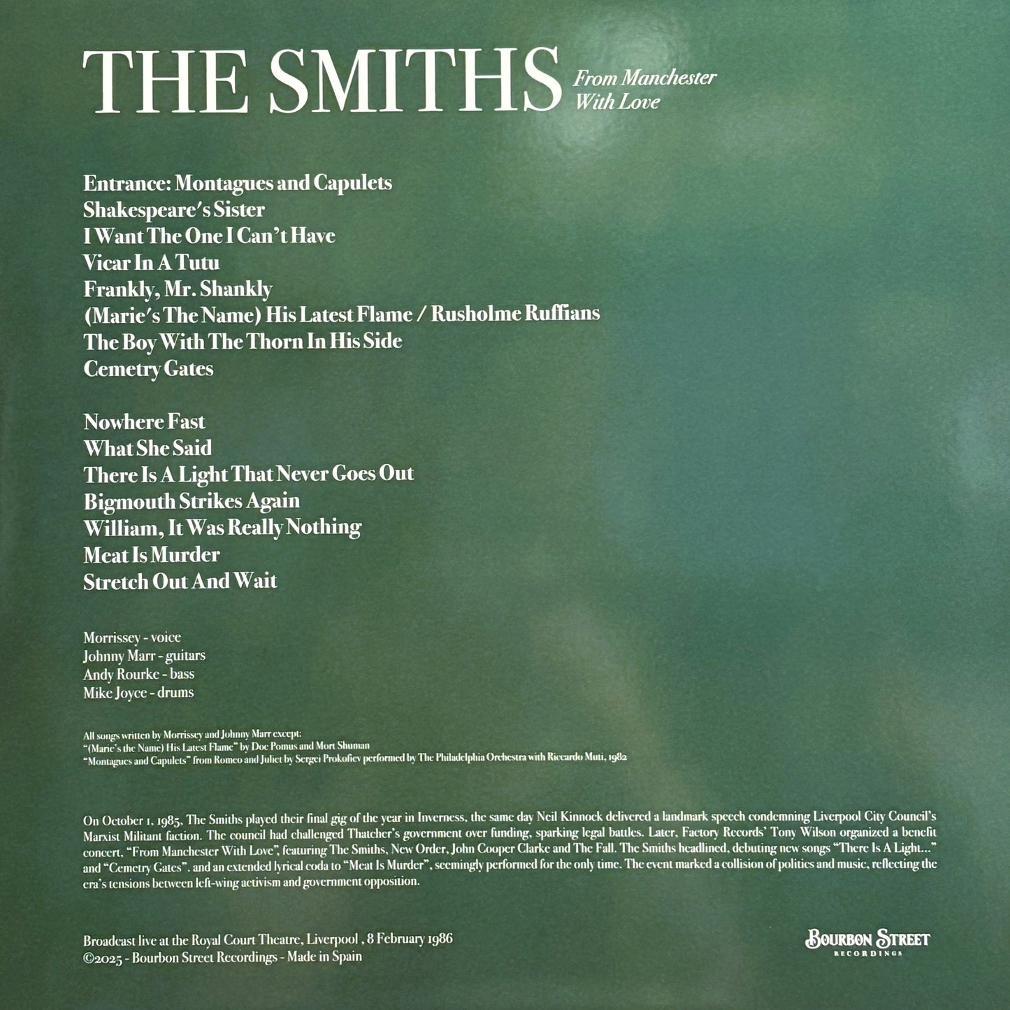 SMITHS – From Manchester With Love LP