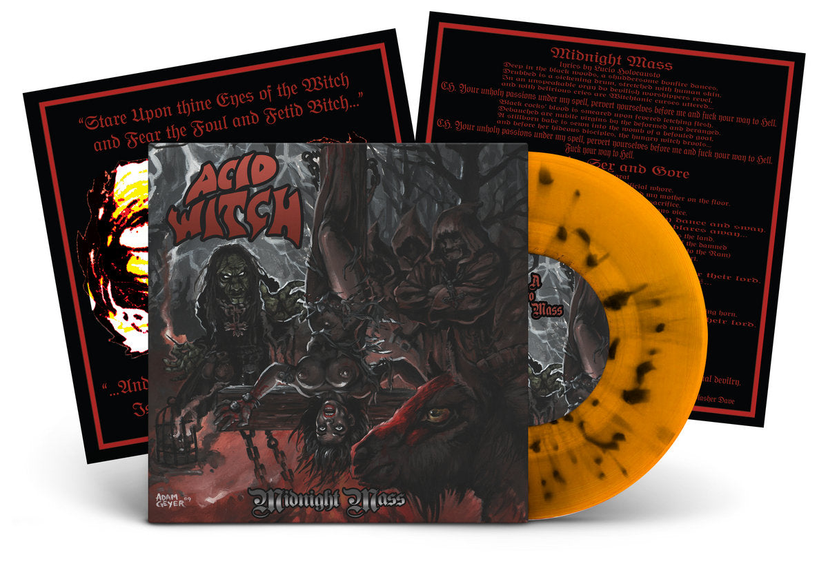 ACID WITCH – Midnight Mass 7" (halloween orange/black splatter vinyl)