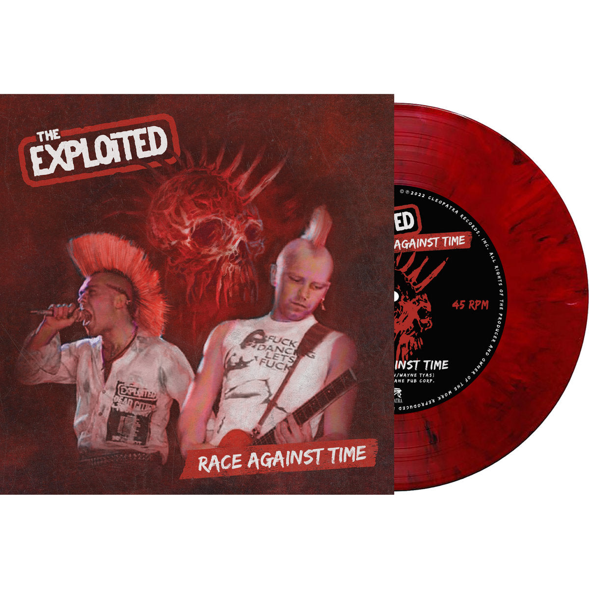 EXPLOITED – Race Against Time / Sex And Violence 7" (red marbled vinyl)