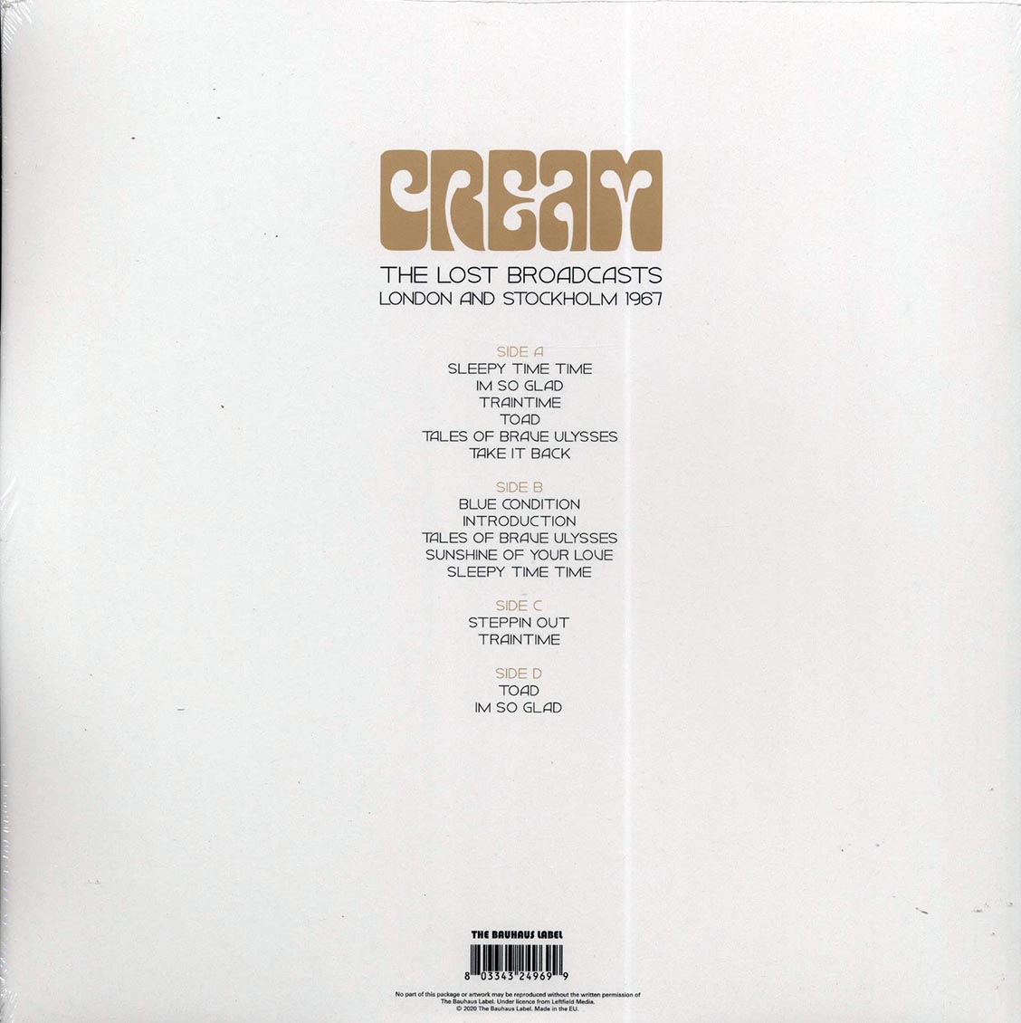 CREAM – The Lost Broadcasts London & Stockholm 1967 2xLP