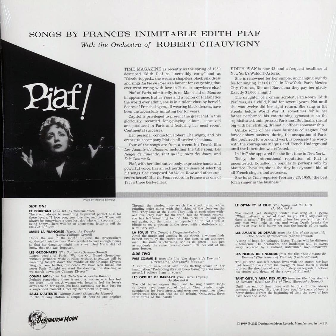 EDITH PIAF – S/T LP (clear vinyl)