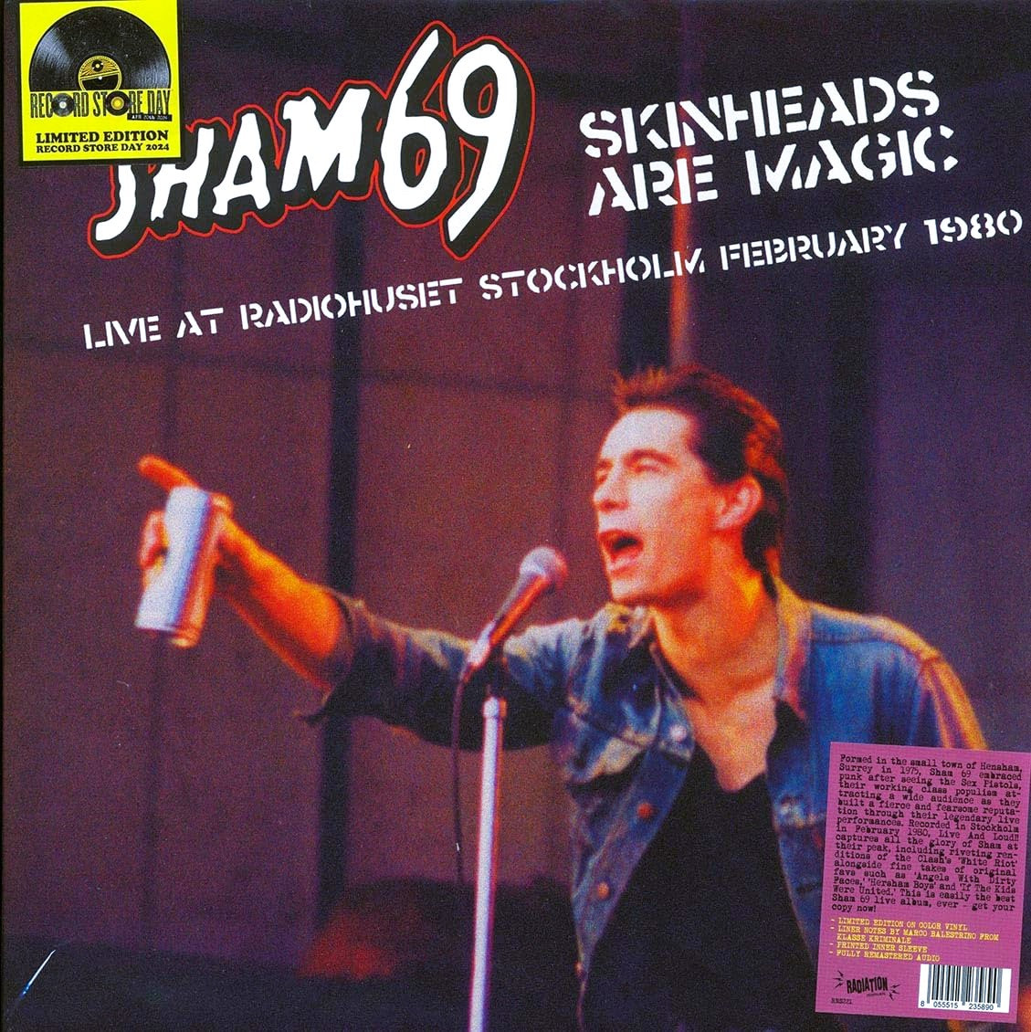 SHAM 69 – Skinheads Are Magic • Live At RadioHuset Stockholm February 1980 LP (red/black swirl vinyl)