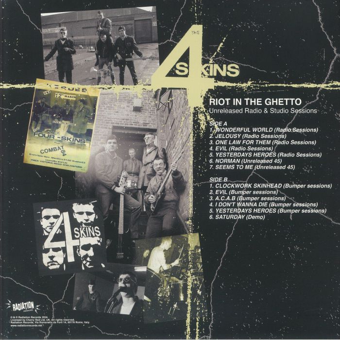 4 SKINS – Riot In The Ghetto: Unreleased Radio & Studio Sessions LP