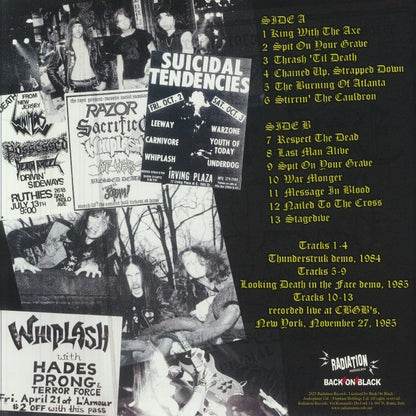 WHIPLASH – Thunderstruk • 1984 - 1985 Demos / Live At CBGBs 1985 LP